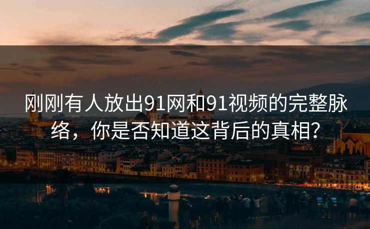 刚刚有人放出91网和91视频的完整脉络，你是否知道这背后的真相？